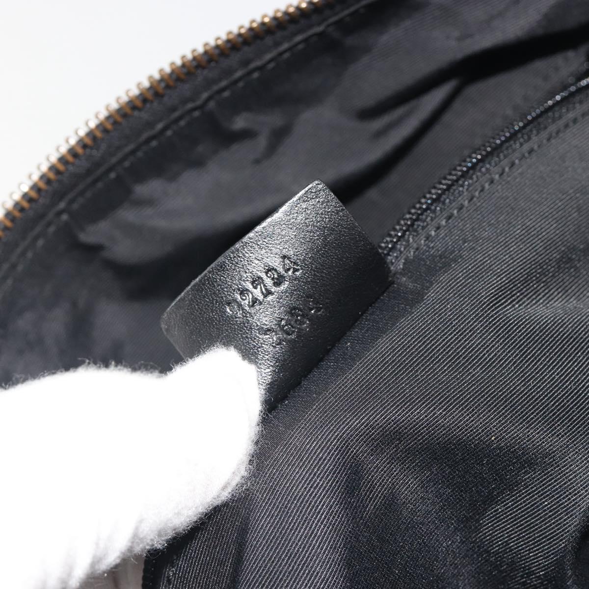 GUCCI GG Canvas Hand Bag Black Gold 92734 Auth 190358A