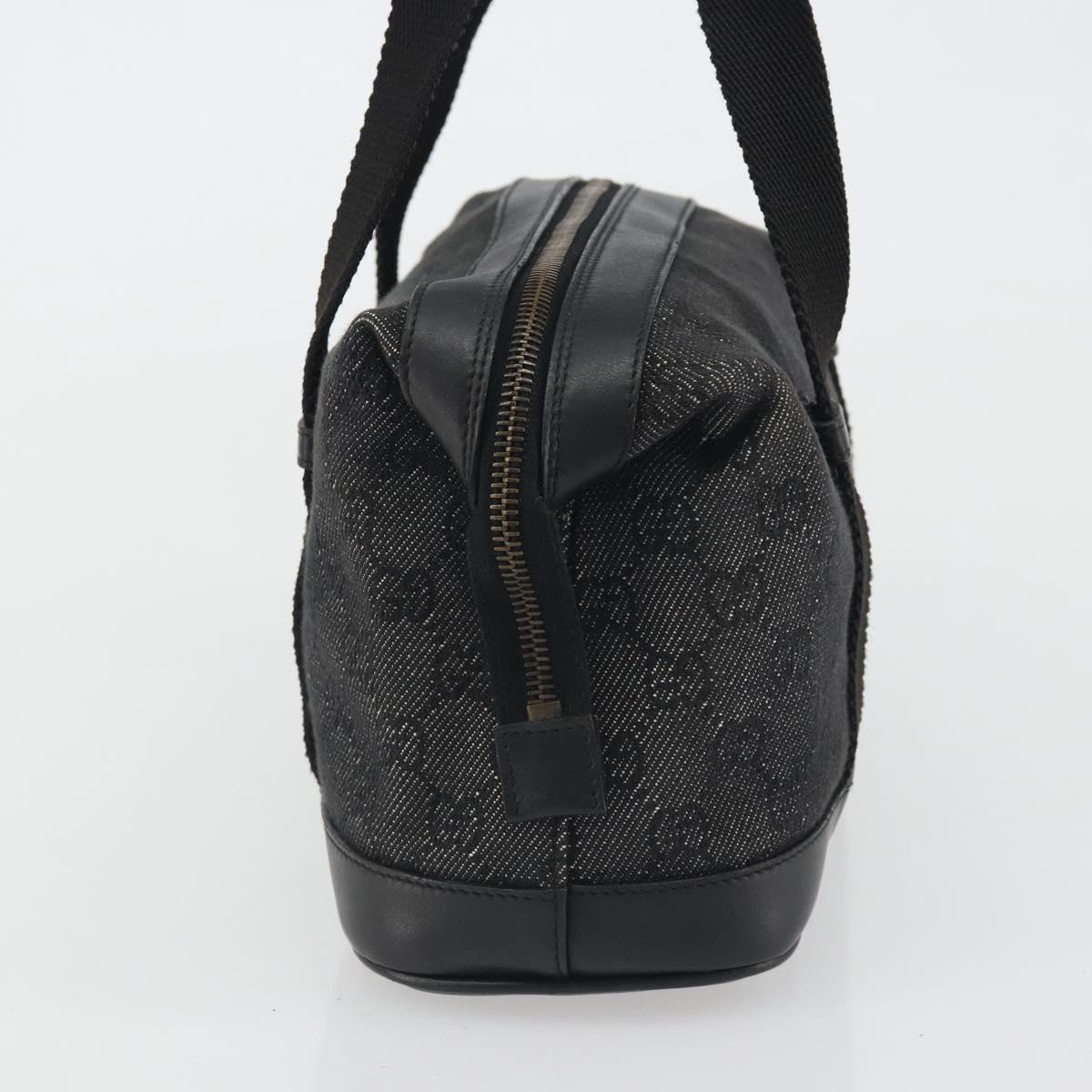 GUCCI GG Canvas Hand Bag Black Gold 92734 Auth 190358A