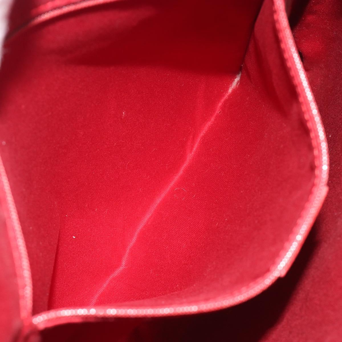 GUCCI GG Canvas Shoulder Bag Red Silver 113013 Auth 190359