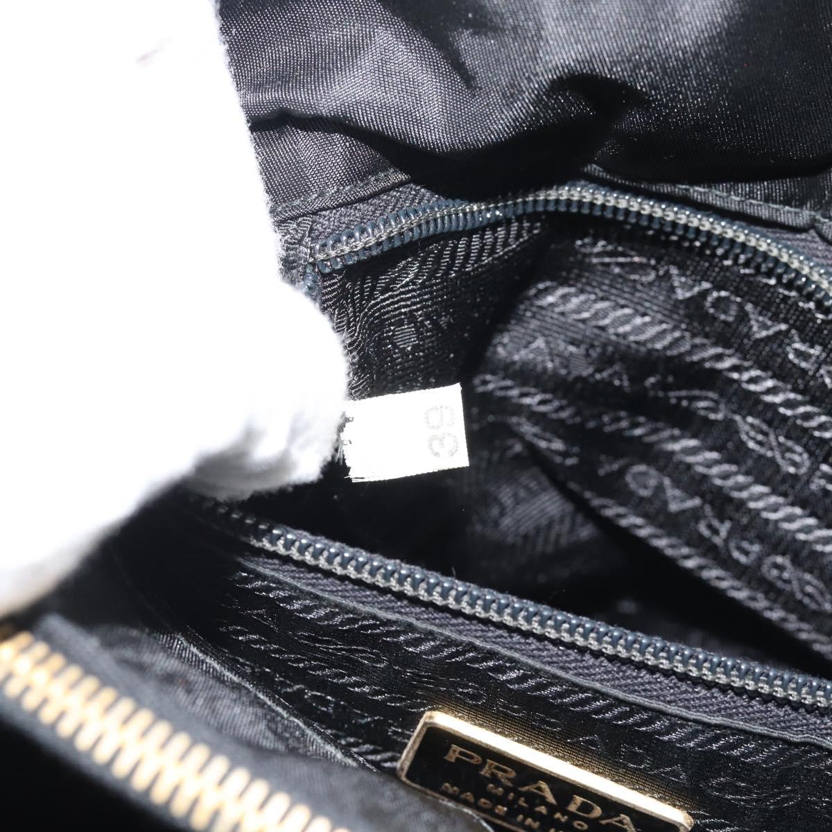 PRADA Chain Shoulder Bag Nylon Black Gold Auth 190360A