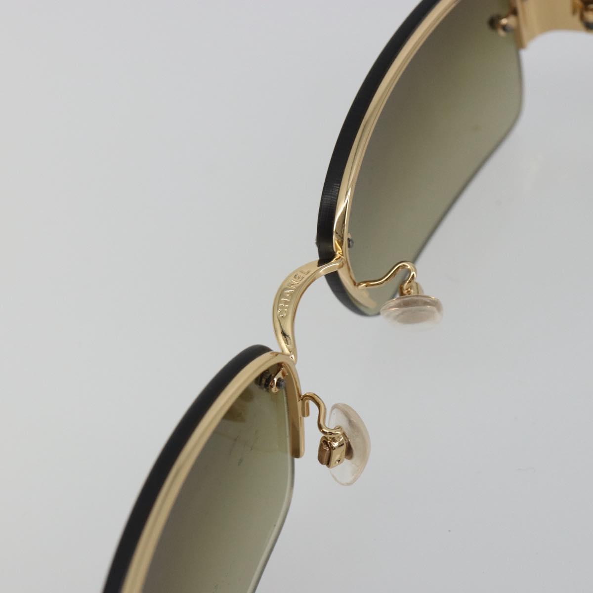 CHANEL COCO Mark Sunglasses plastic Brown CC Auth 190363