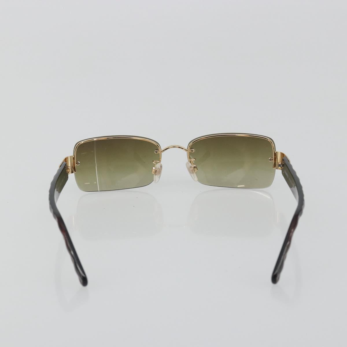 CHANEL COCO Mark Sunglasses plastic Brown CC Auth 190363