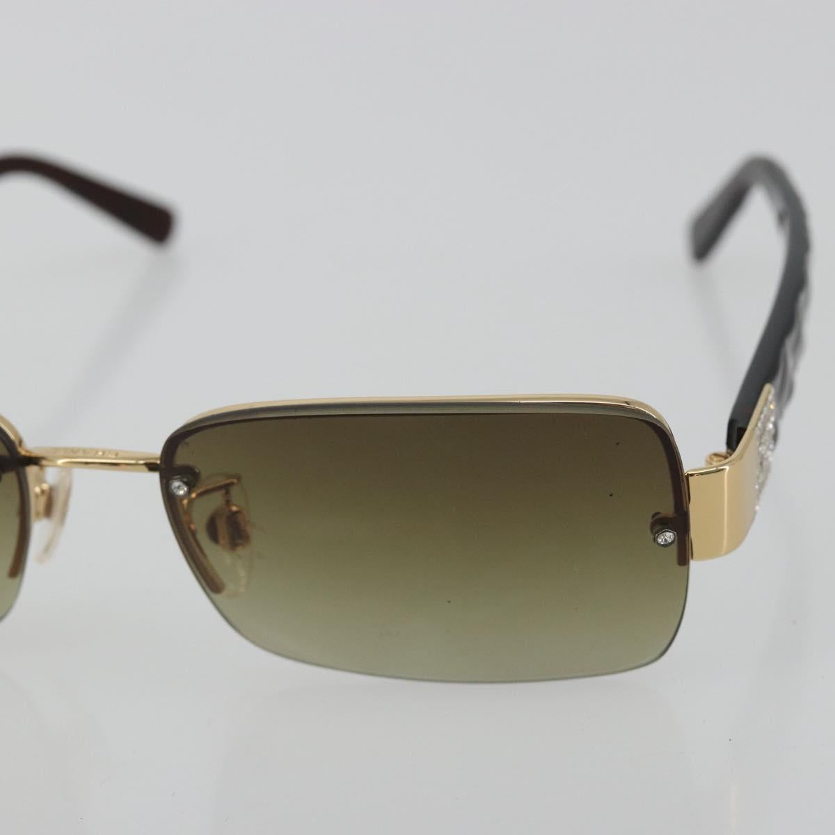 CHANEL COCO Mark Sunglasses plastic Brown CC Auth 190363