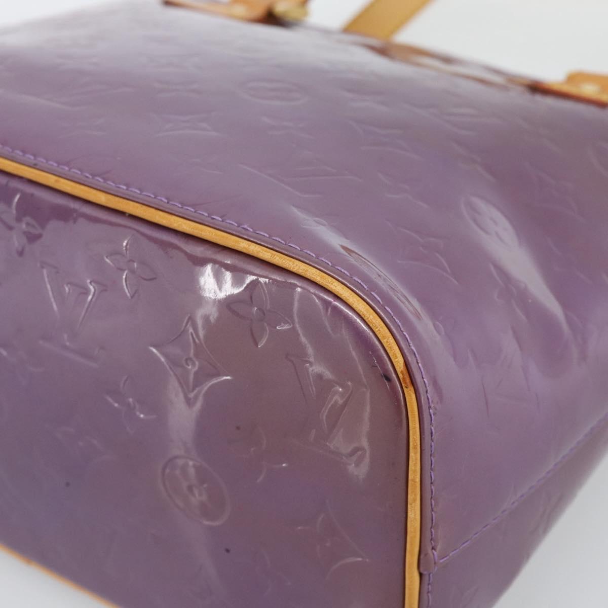 LOUIS VUITTON Monogram Vernis Houston Hand Bag Purple Viole M91093 Auth 190380A