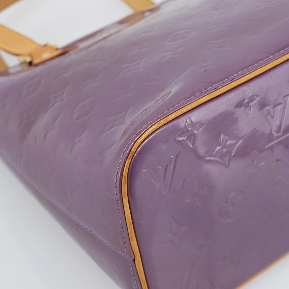 LOUIS VUITTON Monogram Vernis Houston Hand Bag Purple Viole M91093 Auth 190380A