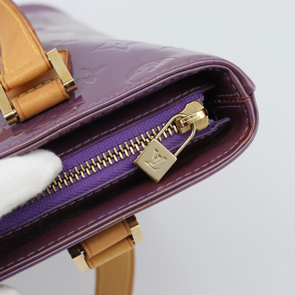 LOUIS VUITTON Monogram Vernis Houston Hand Bag Purple Viole M91093 Auth 190380A