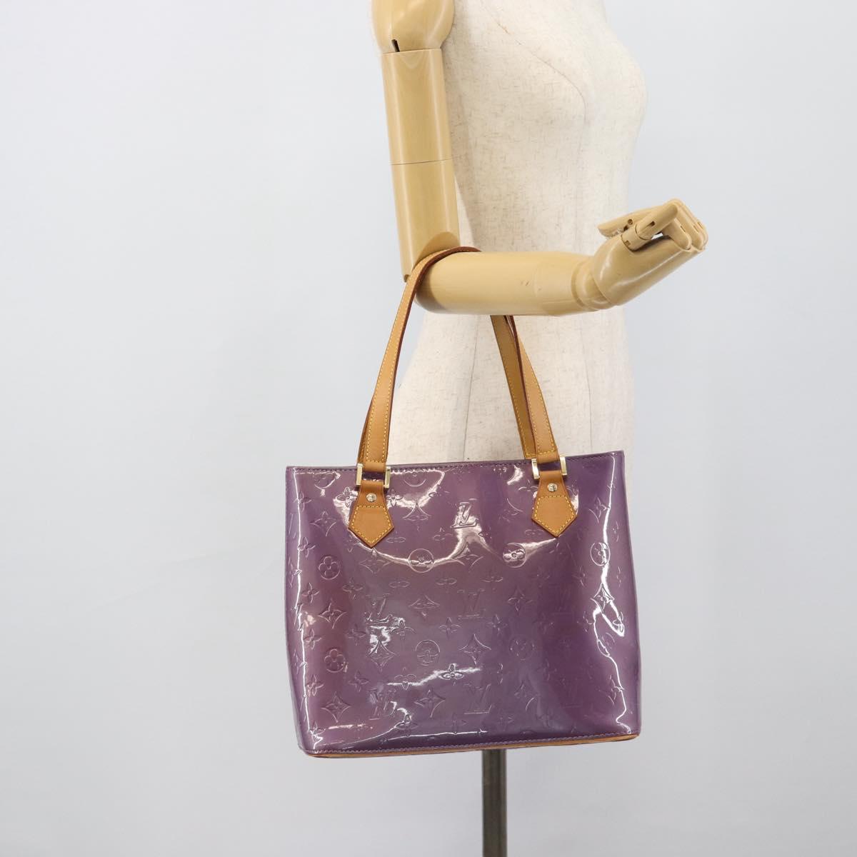 LOUIS VUITTON Monogram Vernis Houston Hand Bag Purple Viole M91093 Auth 190380A