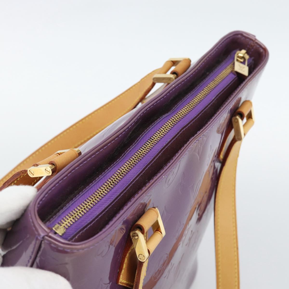 LOUIS VUITTON Monogram Vernis Houston Hand Bag Purple Viole M91093 Auth 190380A