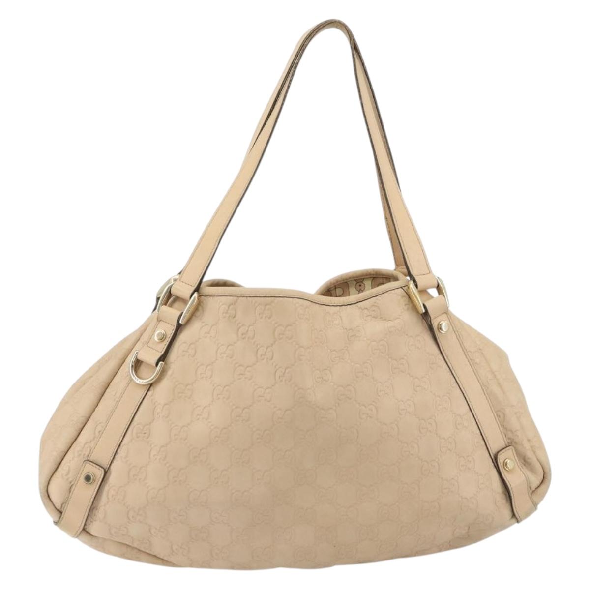 GUCCI GG Canvas Guccissima Abbey Tote Bag Beige Gold 130736 Auth 190383
