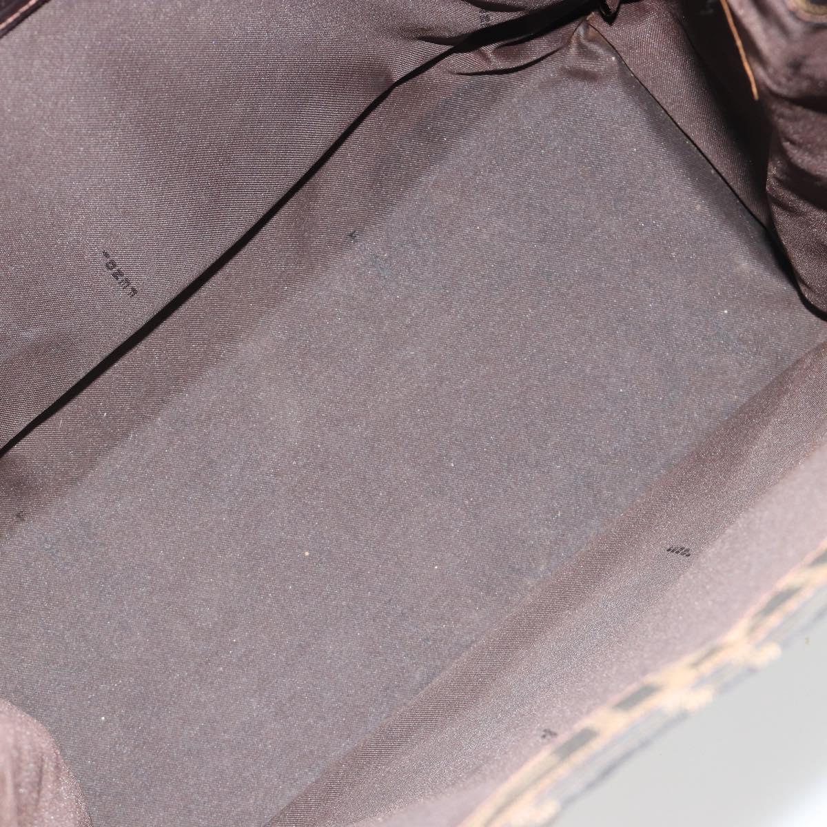 FENDI Zucca Canvas Mamma Baguette Tote Bag Brown Black Auth 190385