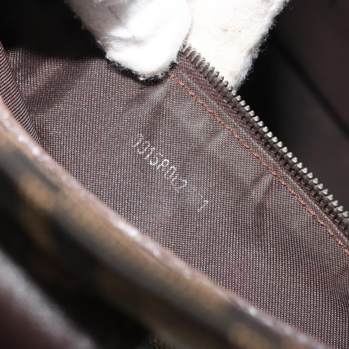 FENDI Zucca Canvas Mamma Baguette Tote Bag Brown Black Auth 190385