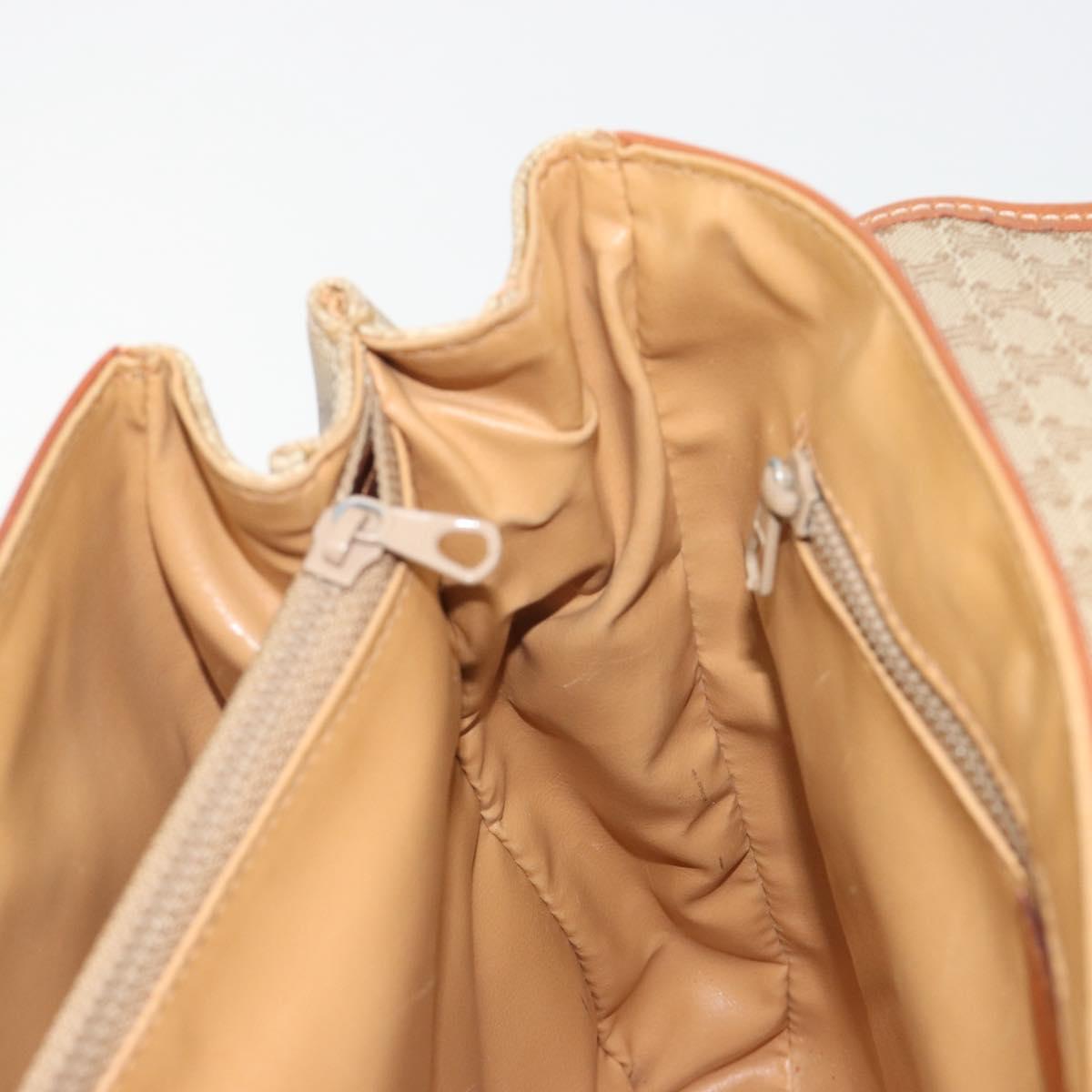 CELINE Macadam Canvas Hand Bag PVC Beige Gold Auth 190386