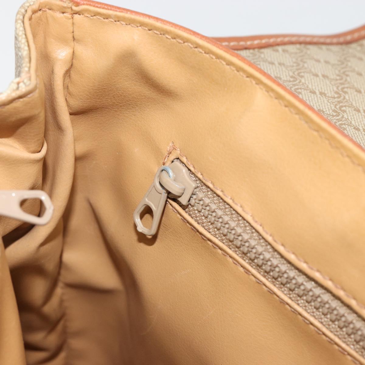 CELINE Macadam Canvas Hand Bag PVC Beige Gold Auth 190386