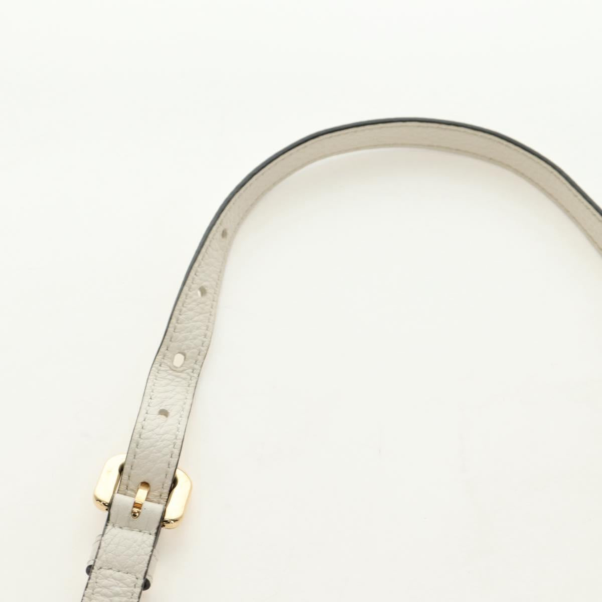PRADA Hand Bag Vittero Dino Leather 2way White Gold Auth 190387V