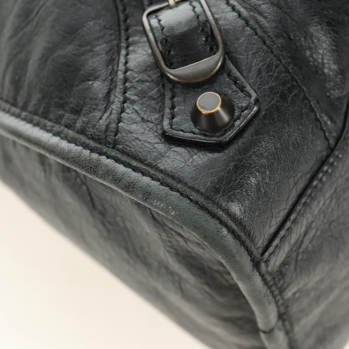 BALENCIAGA The City Hand Bag Leather 2way Black 115748 Auth 190388SAM