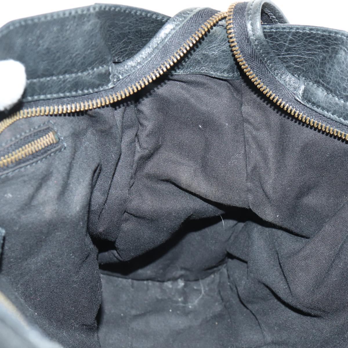 BALENCIAGA The City Hand Bag Leather 2way Black 115748 Auth 190388SAM