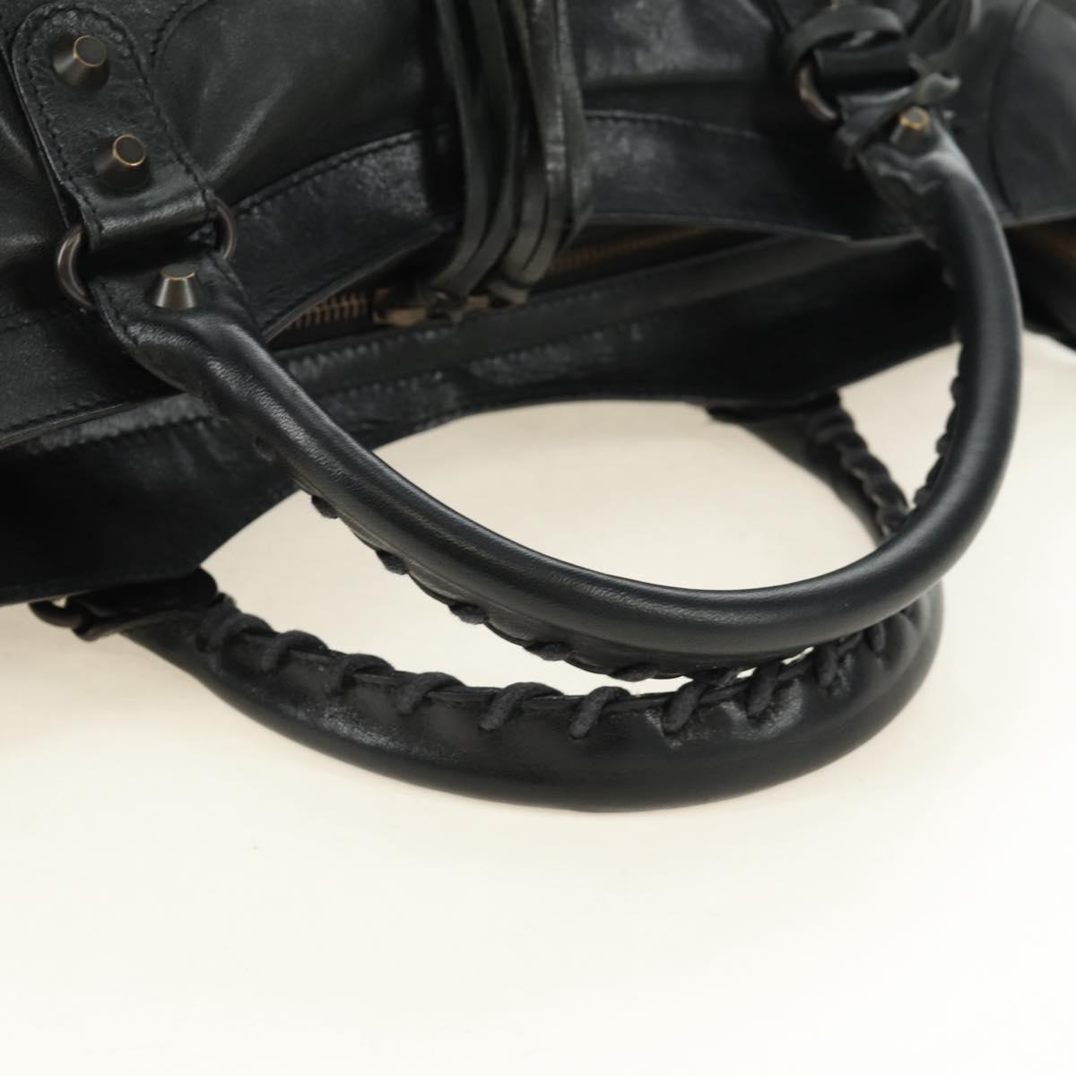 BALENCIAGA The City Hand Bag Leather 2way Black 115748 Auth 190388SAM