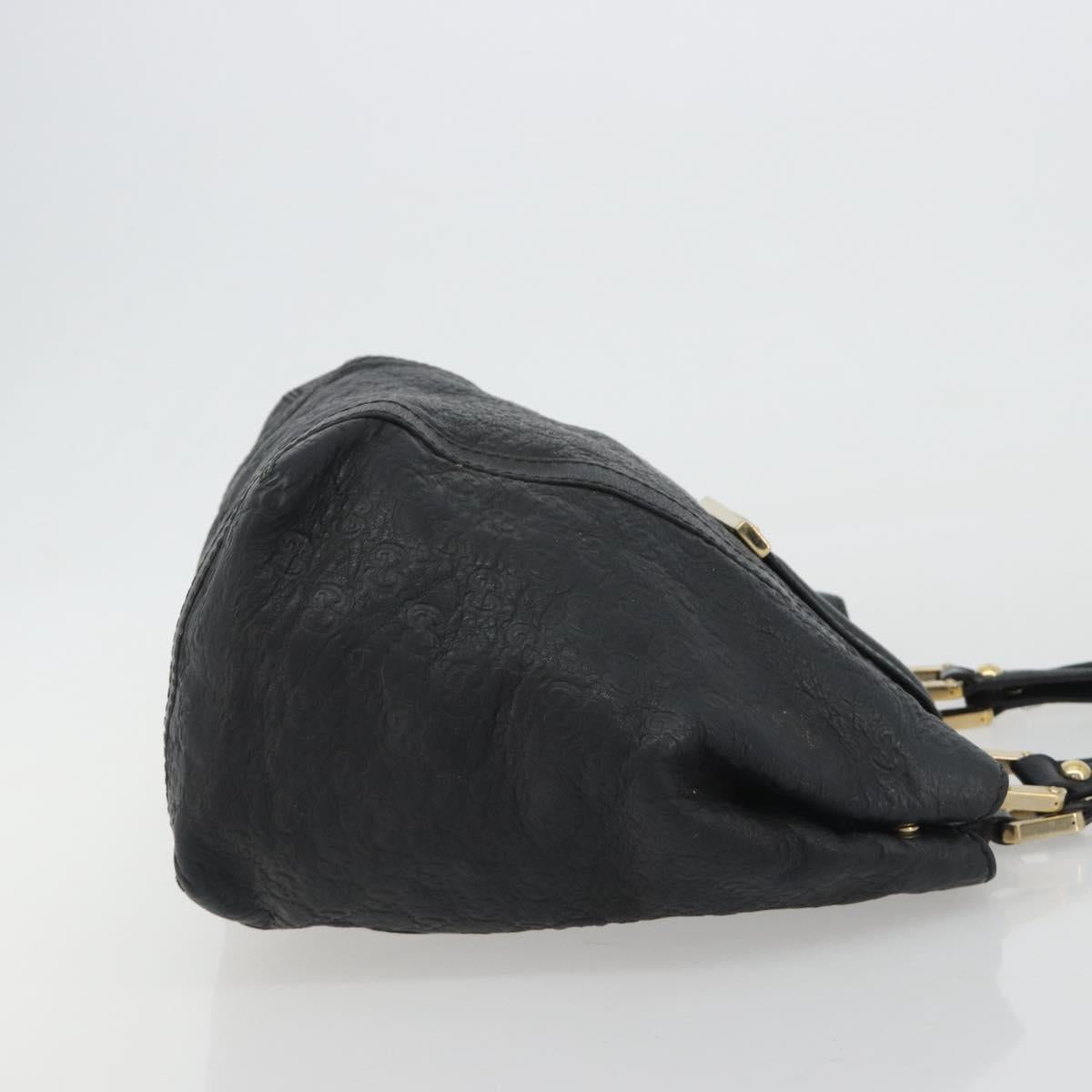 GUCCI GG Canvas Guccissima Tote Bag Leather Black Gold 233607 Auth 190389A