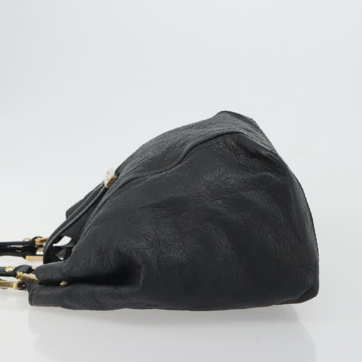 GUCCI GG Canvas Guccissima Tote Bag Leather Black Gold 233607 Auth 190389A