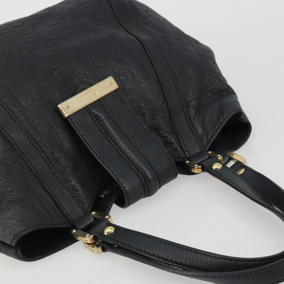 GUCCI GG Canvas Guccissima Tote Bag Leather Black Gold 233607 Auth 190389A