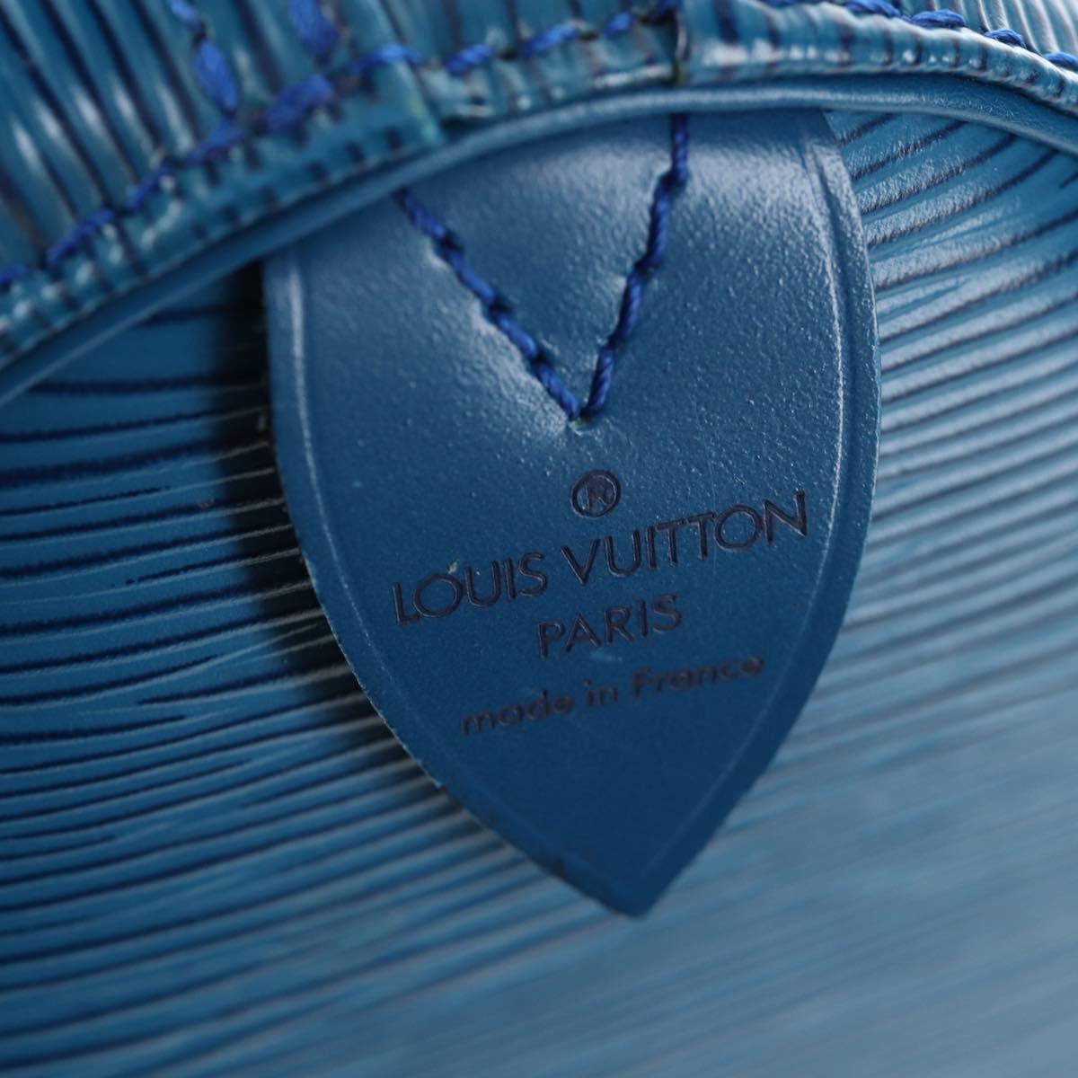 LOUIS VUITTON Epi Keepall 45 Boston Bag Blue M42975 LV Auth 190402V