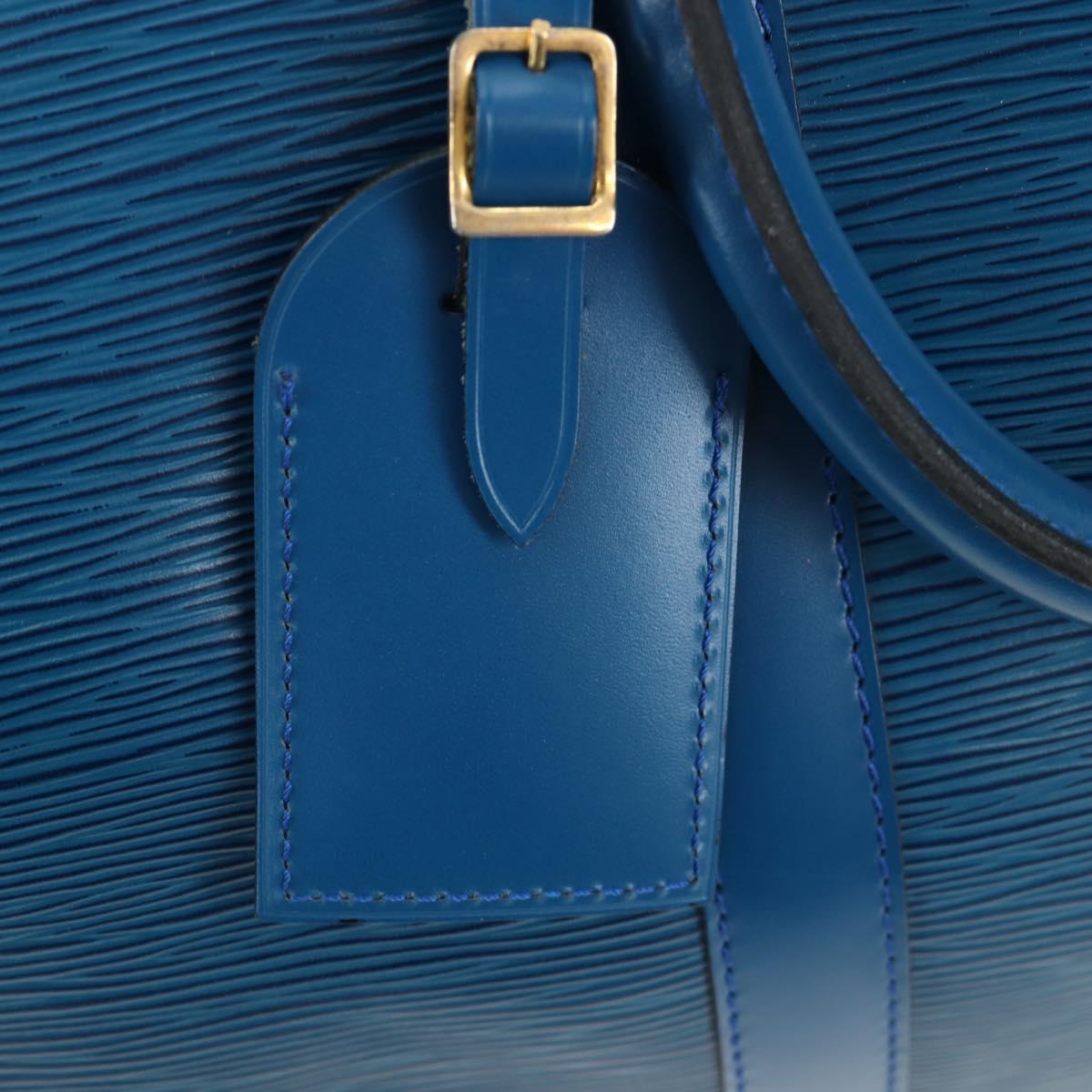 LOUIS VUITTON Epi Keepall 45 Boston Bag Blue M42975 LV Auth 190402V