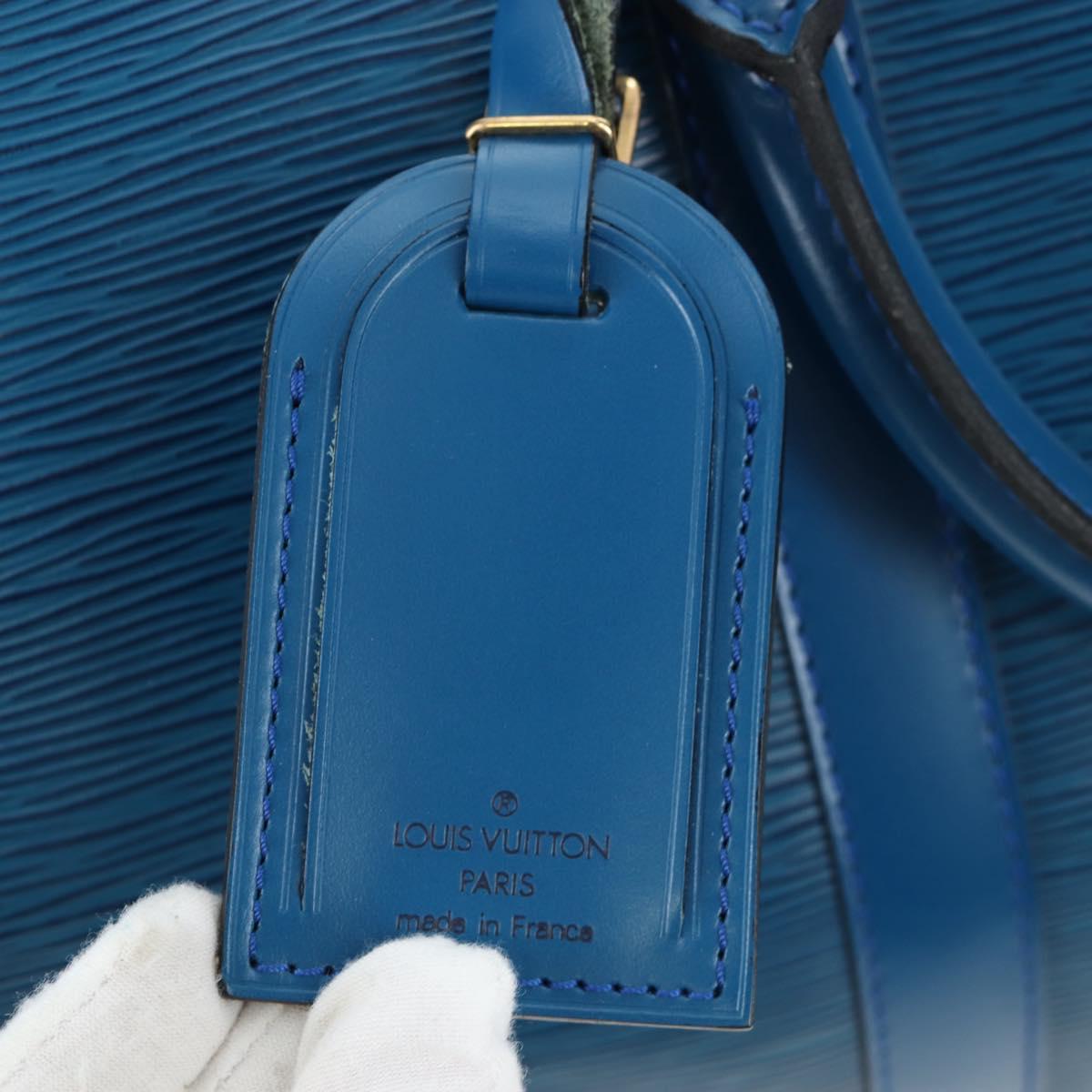 LOUIS VUITTON Epi Keepall 45 Boston Bag Blue M42975 LV Auth 190402V