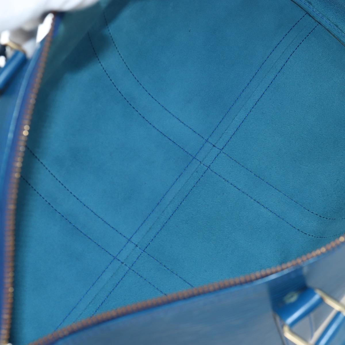 LOUIS VUITTON Epi Keepall 45 Boston Bag Blue M42975 LV Auth 190402V