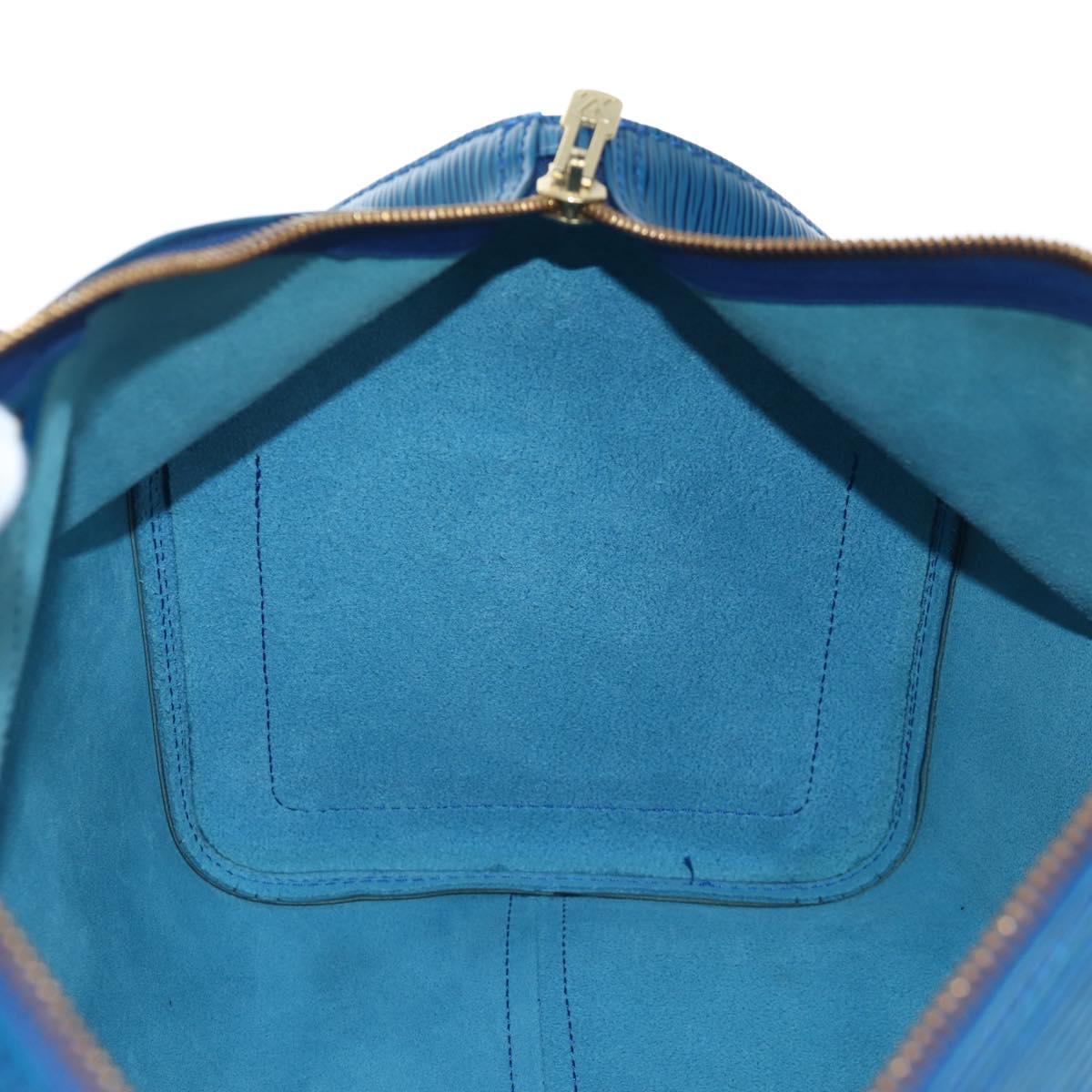 LOUIS VUITTON Epi Keepall 45 Boston Bag Blue M42975 LV Auth 190402V