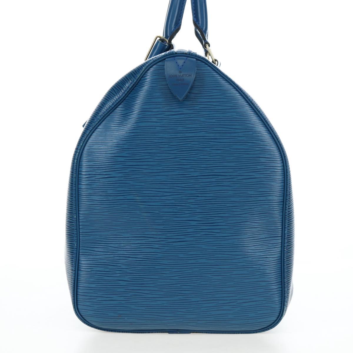 LOUIS VUITTON Epi Keepall 45 Boston Bag Blue M42975 LV Auth 190402V