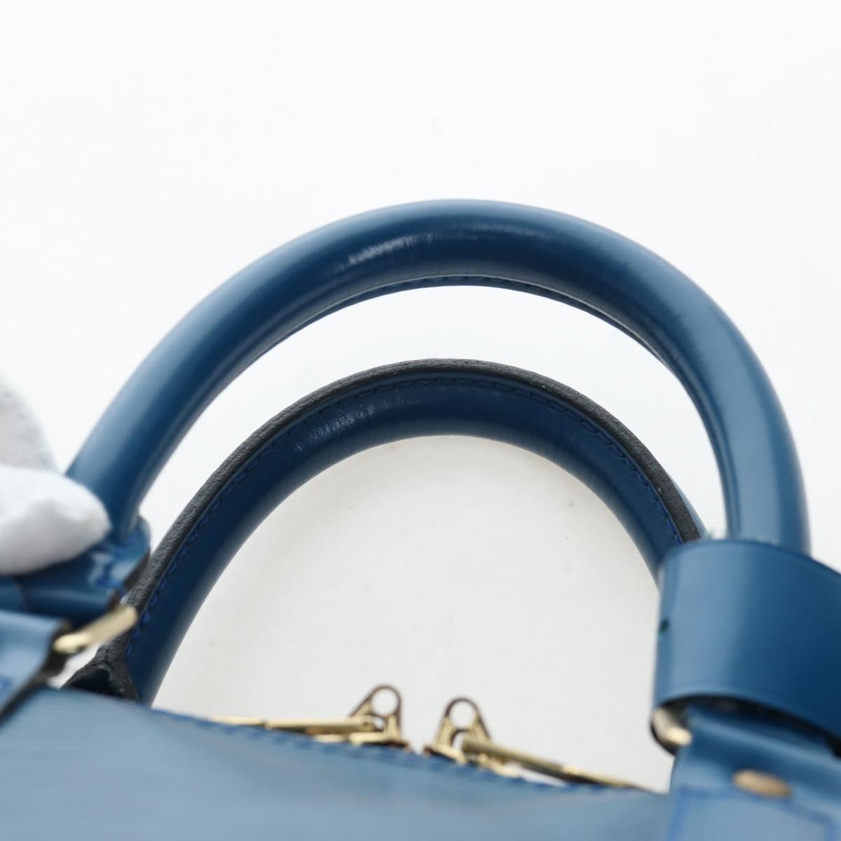 LOUIS VUITTON Epi Keepall 45 Boston Bag Blue M42975 LV Auth 190402V