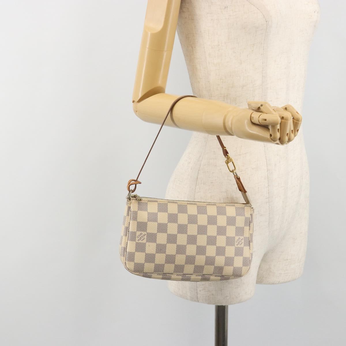 LOUIS VUITTON Damier Azur Pochette Accessoires Pouch N51986 LV Auth 190407
