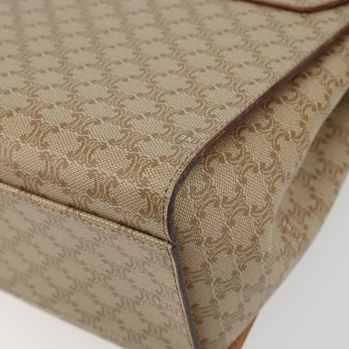 CELINE Macadam Canvas Star Ball Hand Bag PVC 2way Beige Gold Auth 190408A