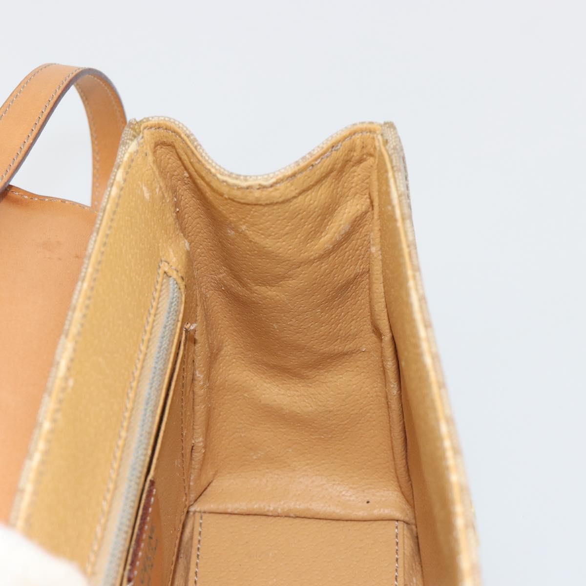 CELINE Macadam Canvas Star Ball Hand Bag PVC 2way Beige Gold Auth 190408A