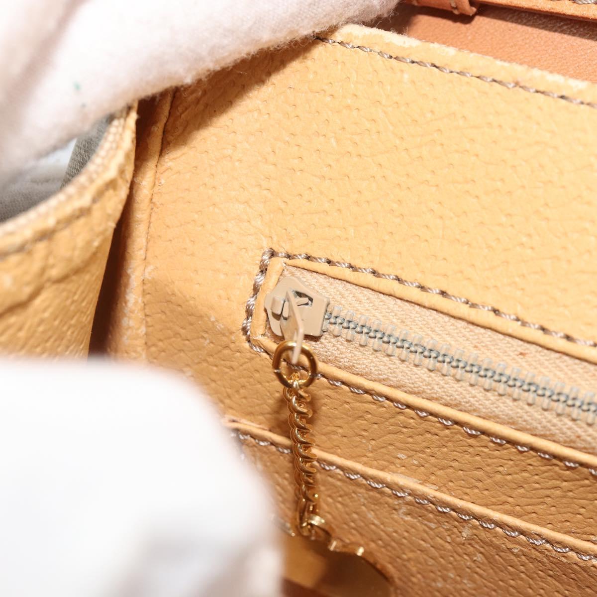 CELINE Macadam Canvas Star Ball Hand Bag PVC 2way Beige Gold Auth 190408A