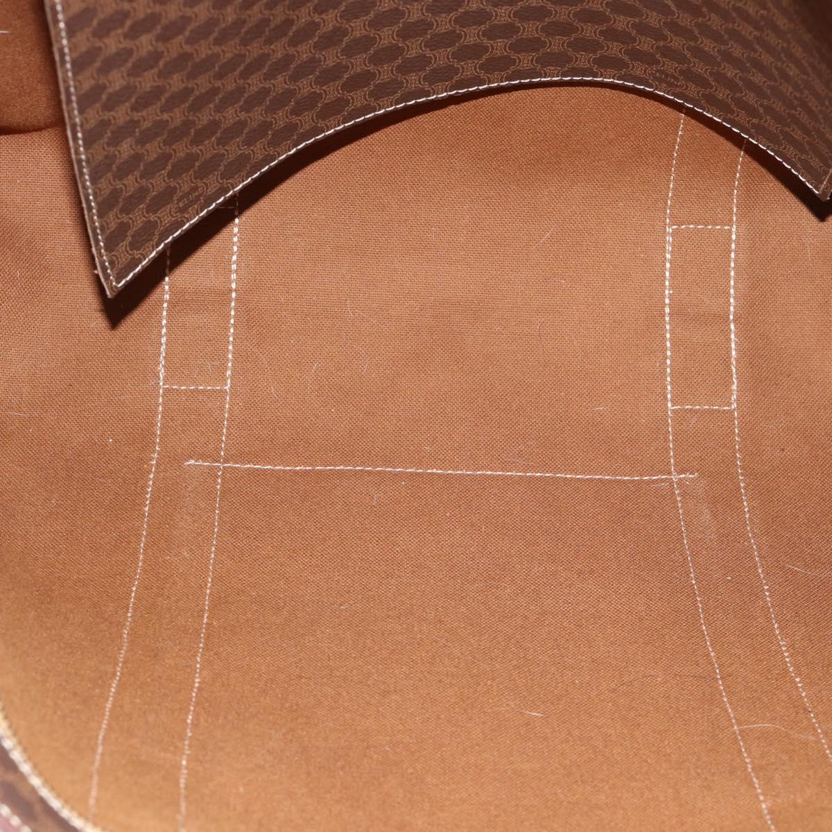 CELINE Macadam Canvas Tote Bag PVC Leather Brown Gold Auth 190411