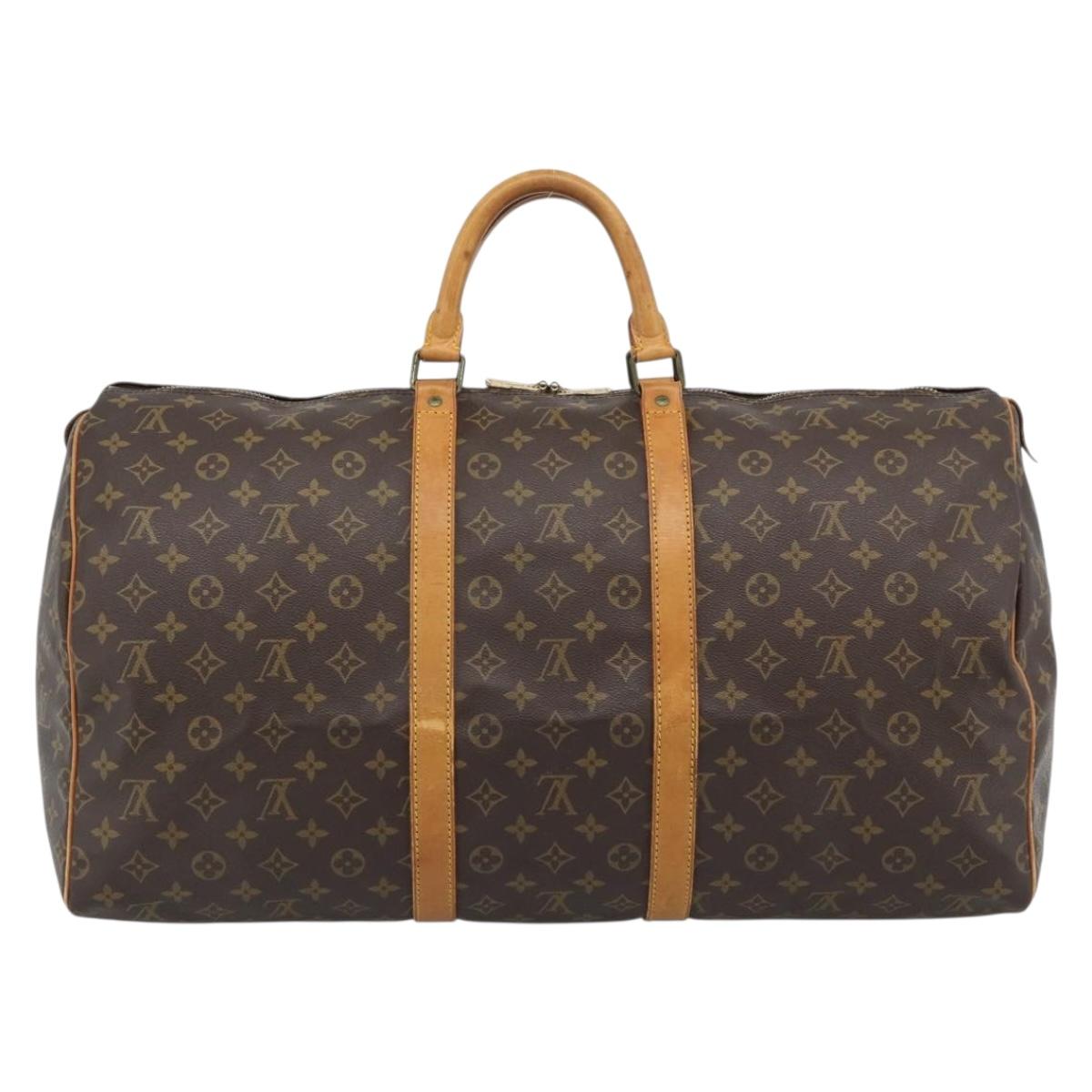 LOUIS VUITTON Monogram Keepall 55 Boston Bag M41424 LV Auth 190412A