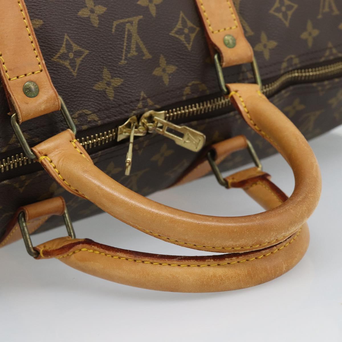 LOUIS VUITTON Monogram Keepall 55 Boston Bag M41424 LV Auth 190412A