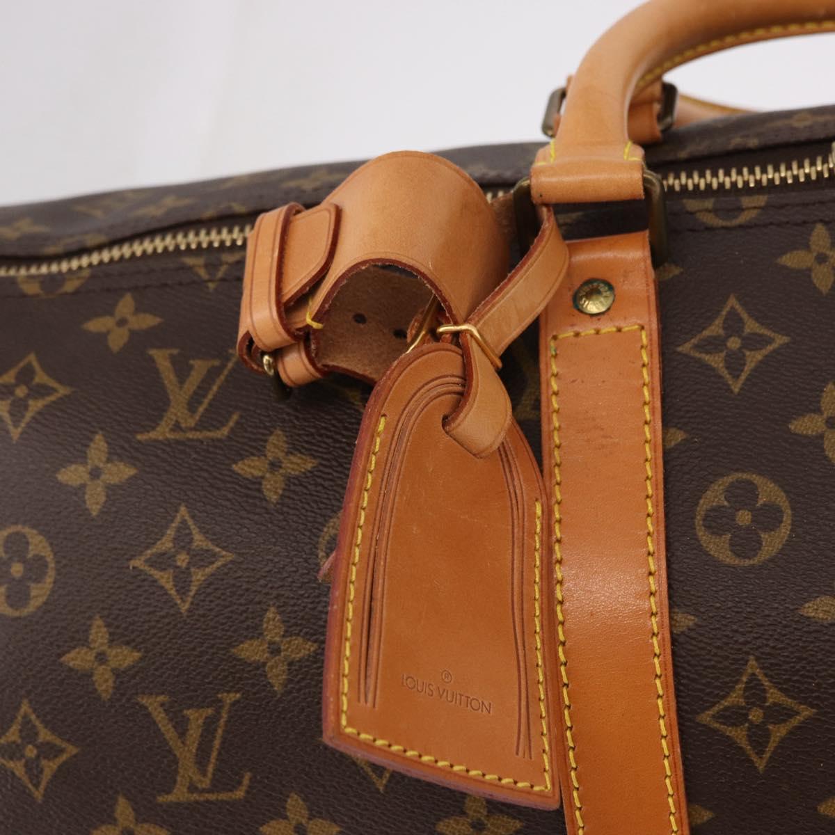 LOUIS VUITTON Monogram Keepall 55 Boston Bag M41424 LV Auth 190413V