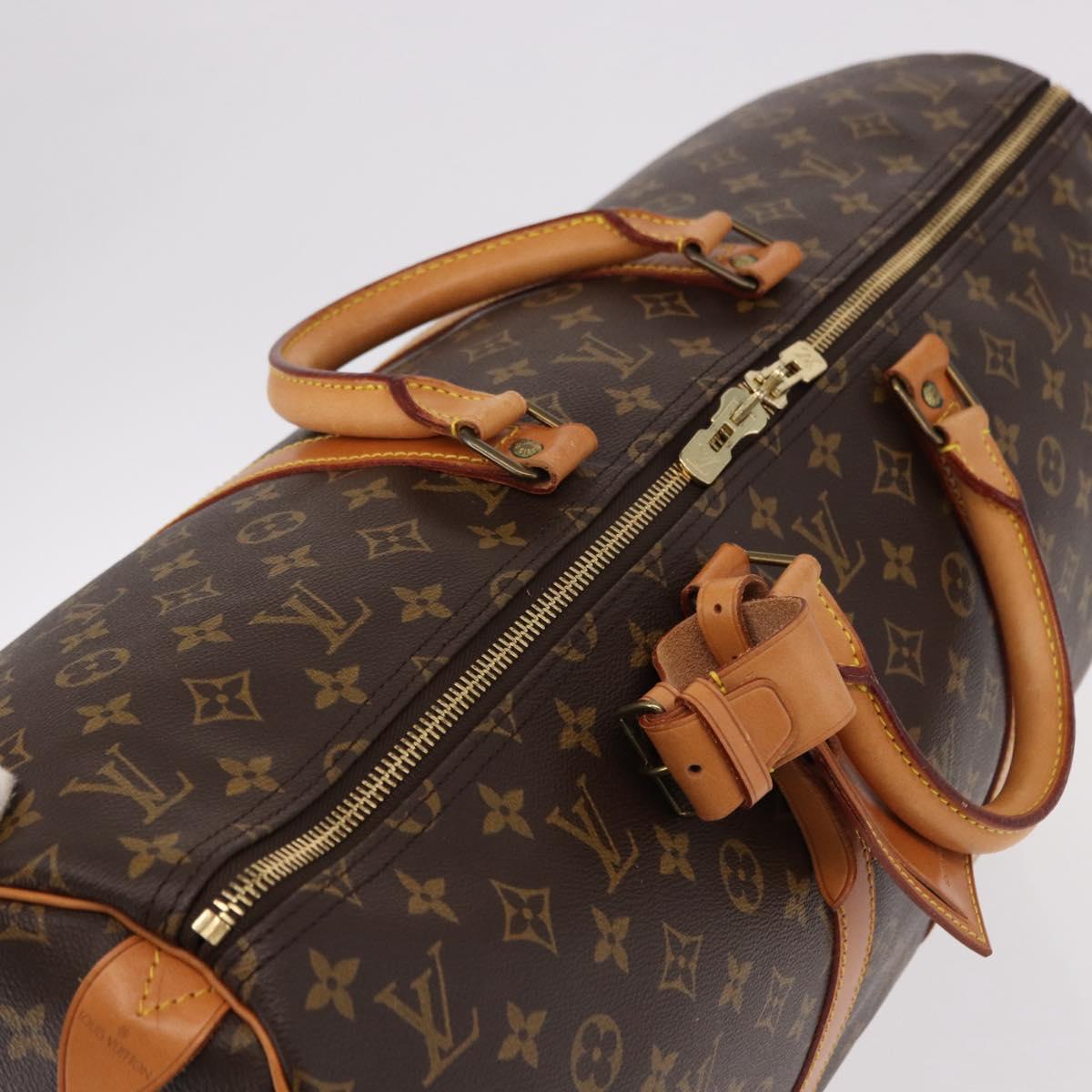 LOUIS VUITTON Monogram Keepall 55 Boston Bag M41424 LV Auth 190413V