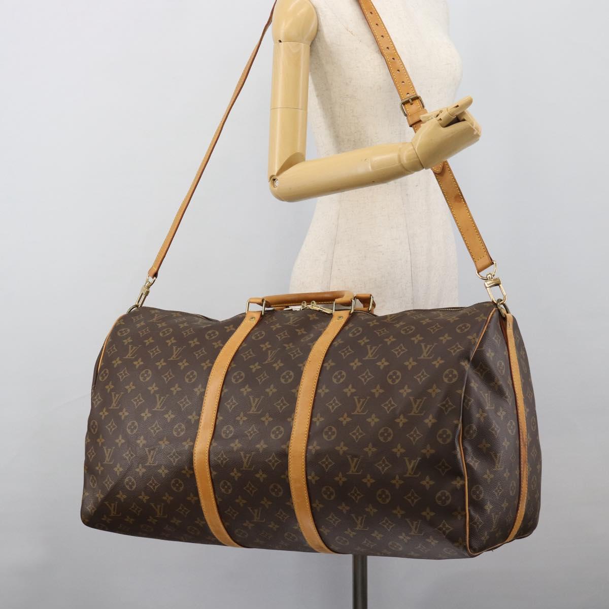 LOUIS VUITTON Monogram Keepall Bandouliere 60 Boston Bag M41412 LV Auth 190414A