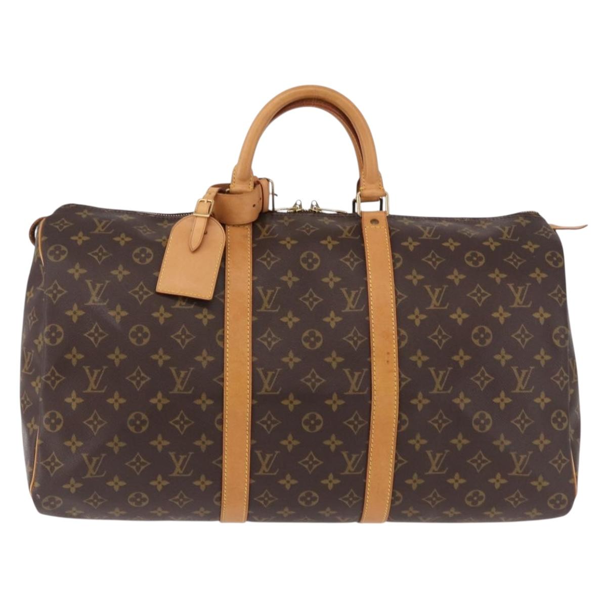 LOUIS VUITTON Monogram Keepall 50 Boston Bag M41426 LV Auth 190417A