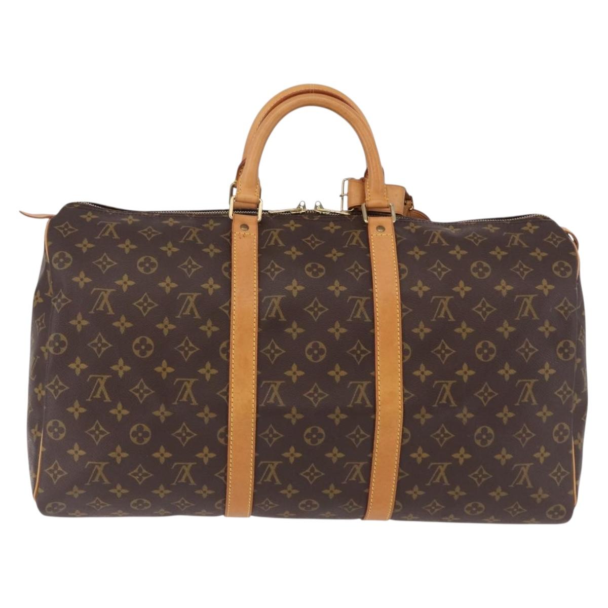 LOUIS VUITTON Monogram Keepall 50 Boston Bag M41426 LV Auth 190417A