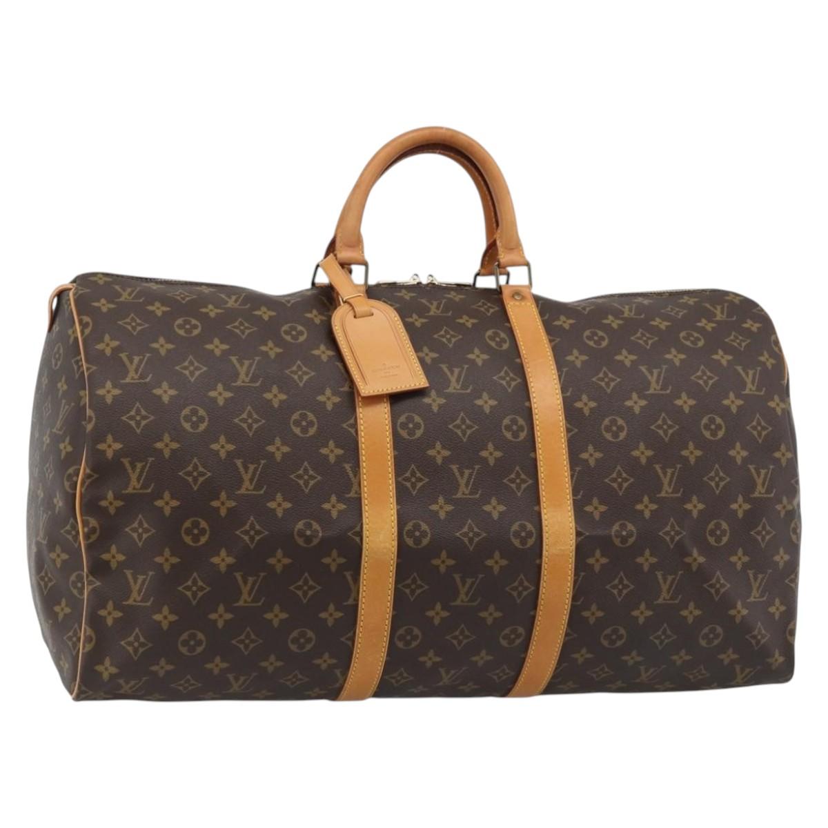 LOUIS VUITTON Monogram Keepall 55 Boston Bag M41424 LV Auth 190418A
