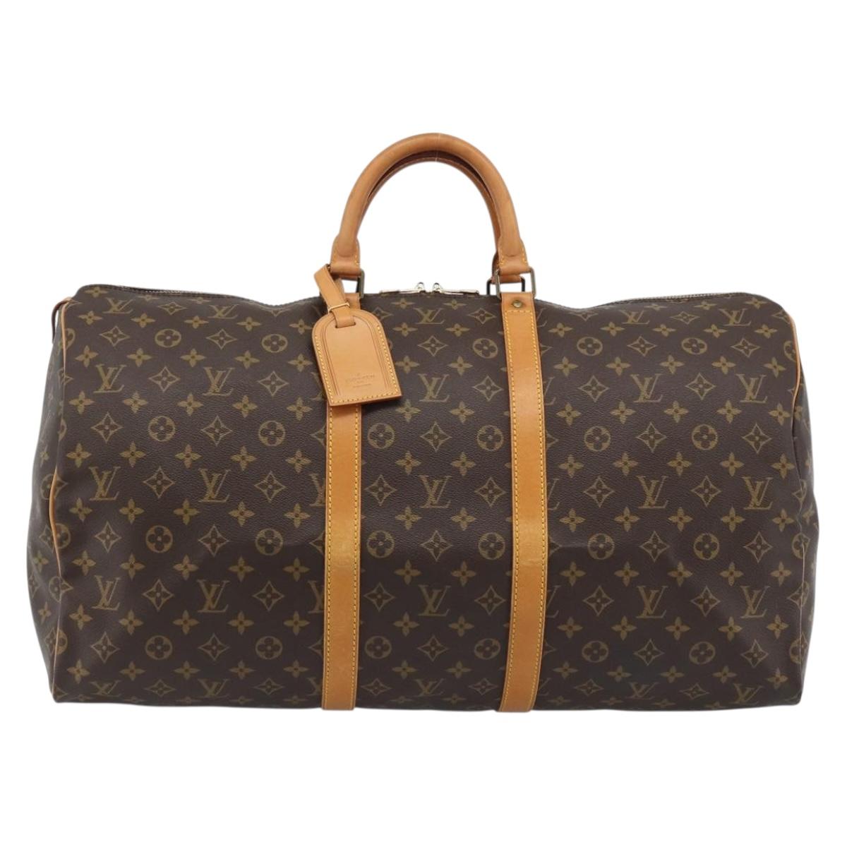 LOUIS VUITTON Monogram Keepall 55 Boston Bag M41424 LV Auth 190418A