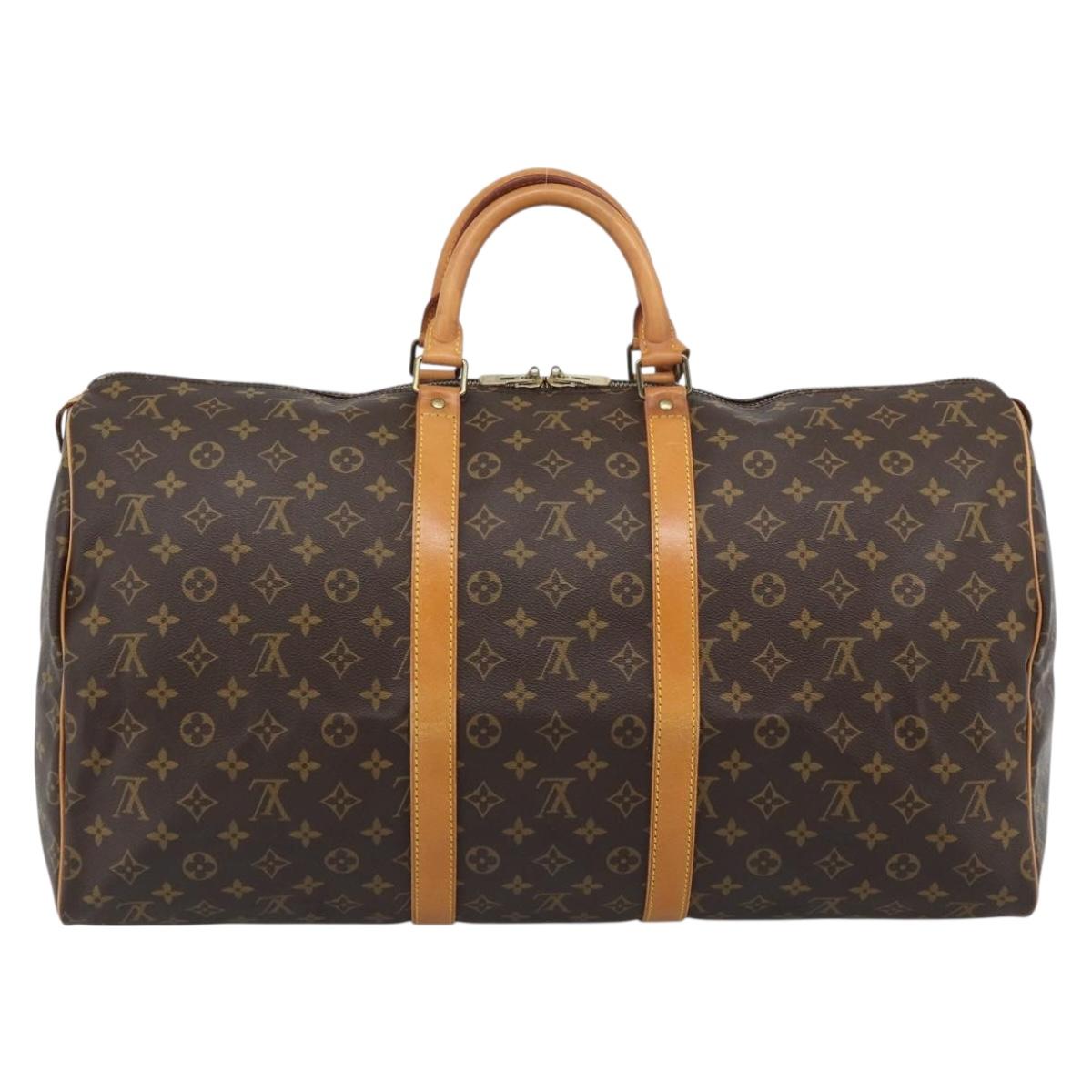LOUIS VUITTON Monogram Keepall 55 Boston Bag M41424 LV Auth 190418A