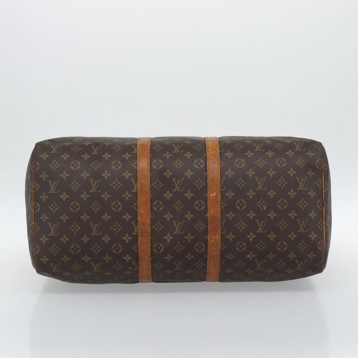 LOUIS VUITTON Monogram Keepall 55 Boston Bag M41424 LV Auth 190419
