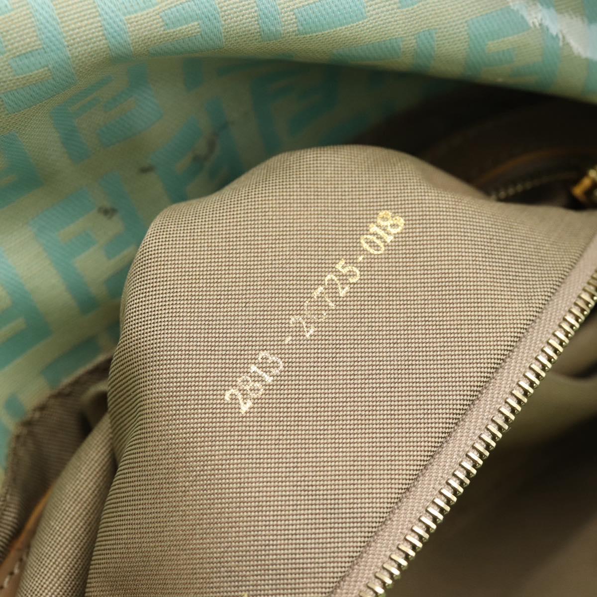 FENDI Zucchino Canvas Mamma Baguette Bag Coated Canvas Gold Green Auth 190420A