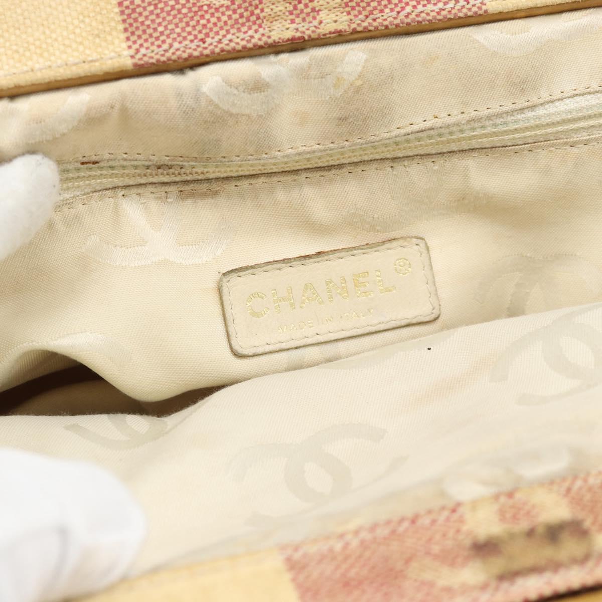 CHANEL Hand Bag Canvas Red CC Auth 190424