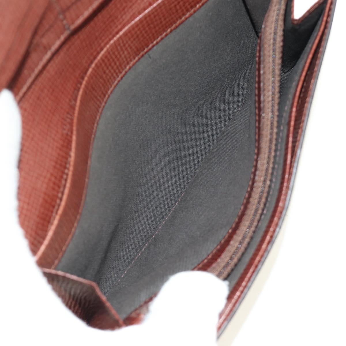 FENDI Zucca Canvas Long Wallet Black Brown Auth 190427V